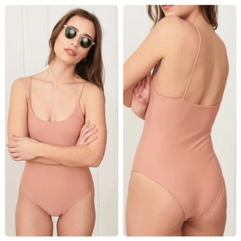 NWT Jenni Kayne X Mikoh Portugal One Piece Swimsuit Dusk Beige Size S